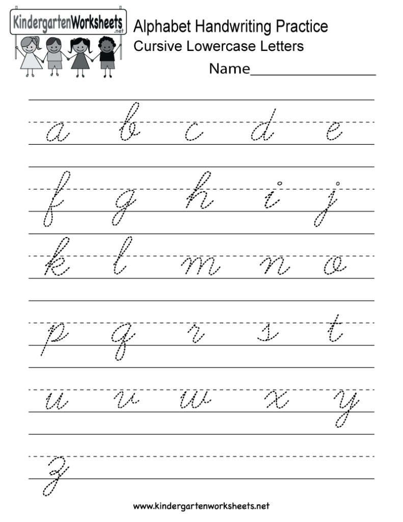 Kindergarten Alphabet Handwriting Practice Printable With Regard To Alphabet Handwriting Worksheets For Kindergarten