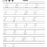 Kindergarten Cursive Handwriting Worksheet Printable K5 In Alphabet Worksheets K5