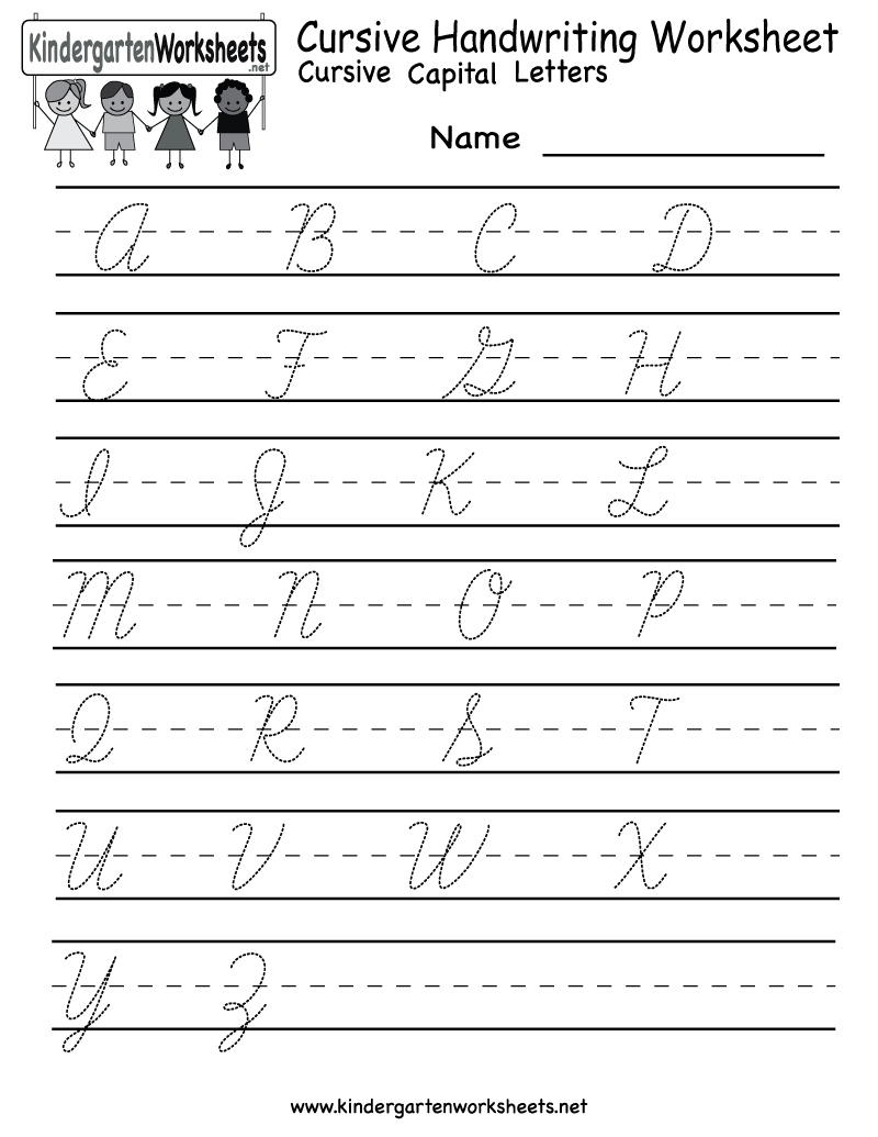 Kindergarten Cursive Handwriting Worksheet Printable K5 in Alphabet Worksheets K5