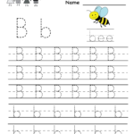 Kindergarten Letter B Writing Practice Worksheet Printable Throughout Letter B Worksheets For Prek