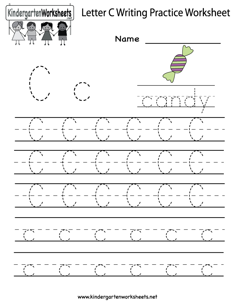 Kindergarten Letter C Writing Practice Worksheet Printable throughout Letter C Worksheets For Toddlers