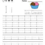 Kindergarten Letter I Writing Practice Worksheet Printable Pertaining To Alphabet Worksheets Letter I