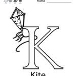 Kindergarten Letter K Coloring Worksheet Printable Regarding Letter K Worksheets For Preschool