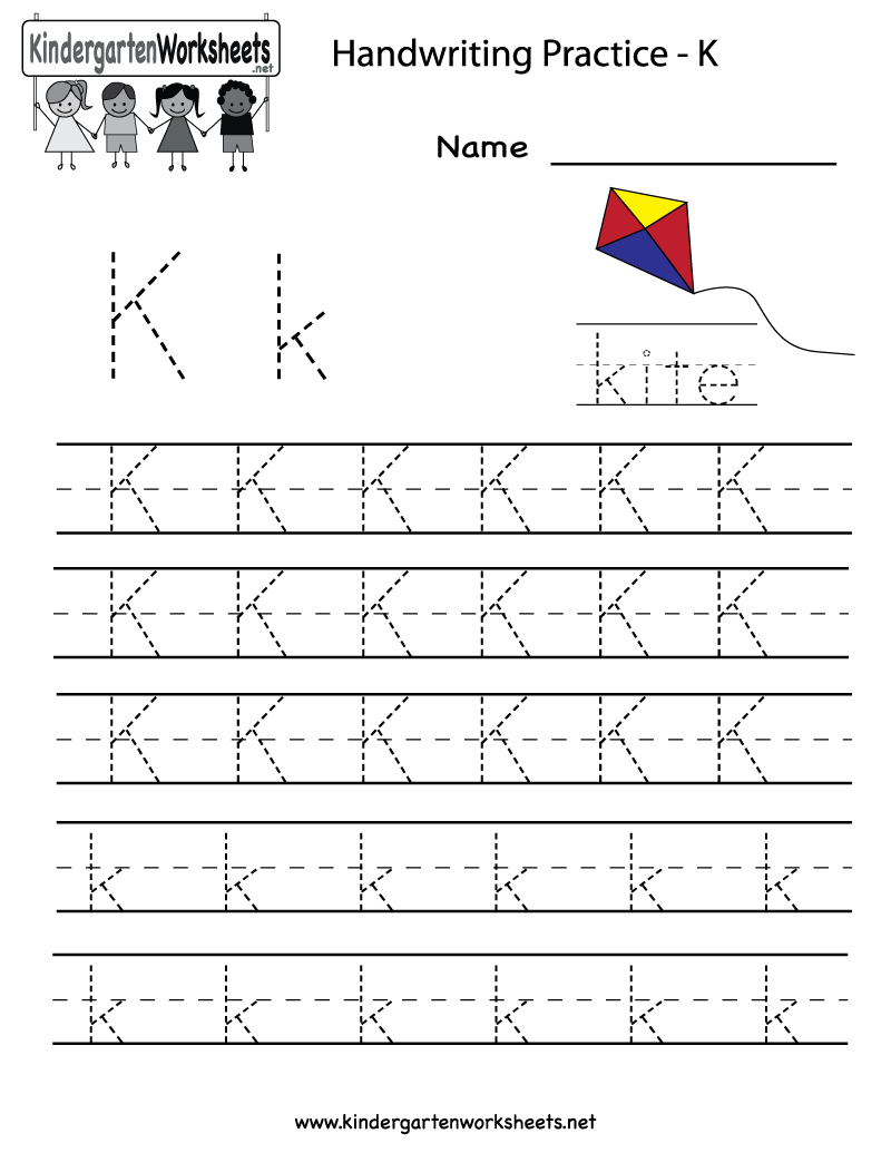 Kindergarten Letter K Writing Practice Worksheet Printable throughout Letter K Worksheets For Kinder