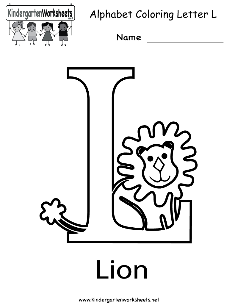 Kindergarten Letter L Coloring Worksheet Printable | English for Letter L Worksheets For Pre K