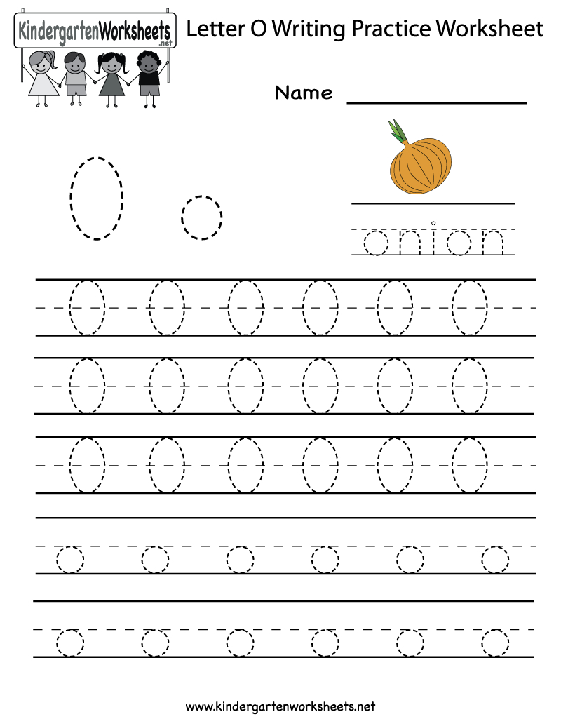 Kindergarten Letter O Writing Practice Worksheet Printable in Alphabet O Worksheets