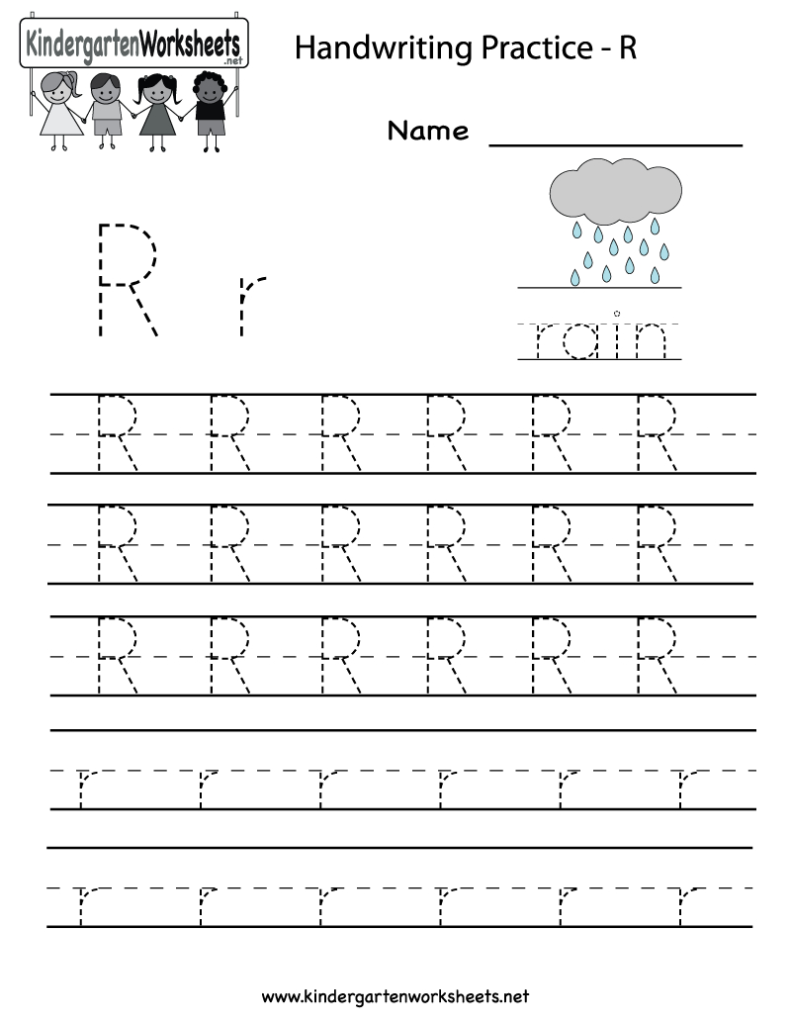 Kindergarten Letter R Writing Practice Worksheet Printable Inside Grade R Alphabet Worksheets Pdf