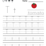 Kindergarten Letter T Writing Practice Worksheet Printable Regarding Letter T Worksheets Handwriting