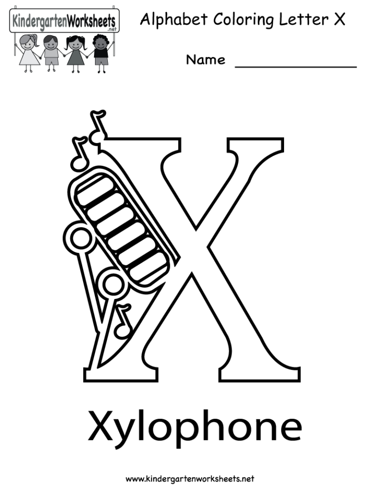 Kindergarten Letter X Coloring Worksheet Printable regarding Letter X ...