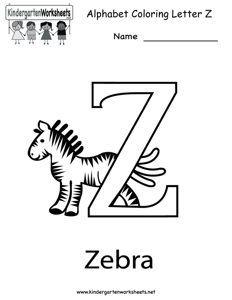 Kindergarten Letter Z Coloring Worksheet Printable | English With Letter Z Worksheets For Preschool