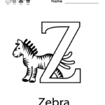 Kindergarten Letter Z Coloring Worksheet Printable | English With Letter Z Worksheets For Toddlers