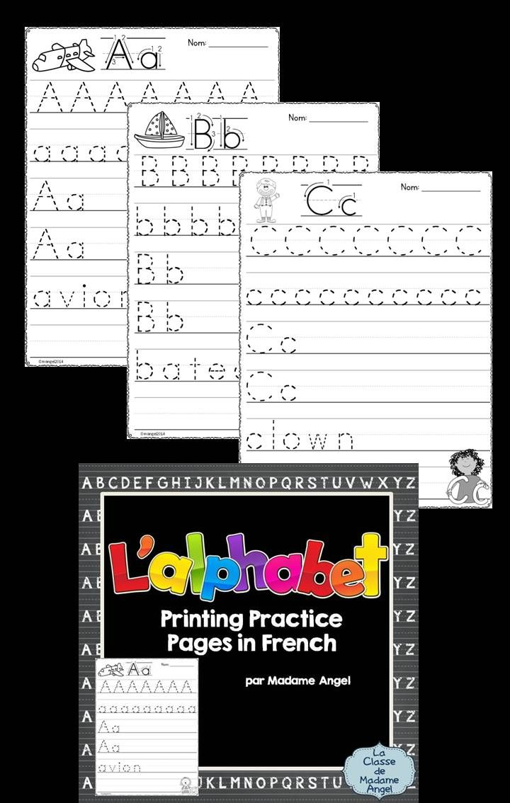 L&amp;#039;alphabet Français! Set Of 26 Alphabet Practice Printing regarding French Alphabet Worksheets Grade 1