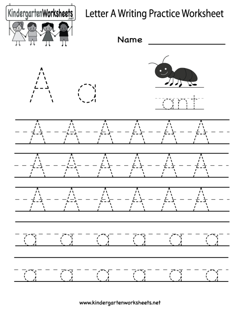 Letter A Writing Practice Worksheet Printable : Free Regarding Letter I Worksheets Printable
