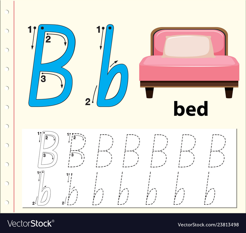 Letter B Tracing Alphabet Worksheets intended for Letter B Alphabet Worksheets