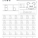 Letter B Writing Practice Worksheet   Free Kindergarten Within Letter B Worksheets Pdf