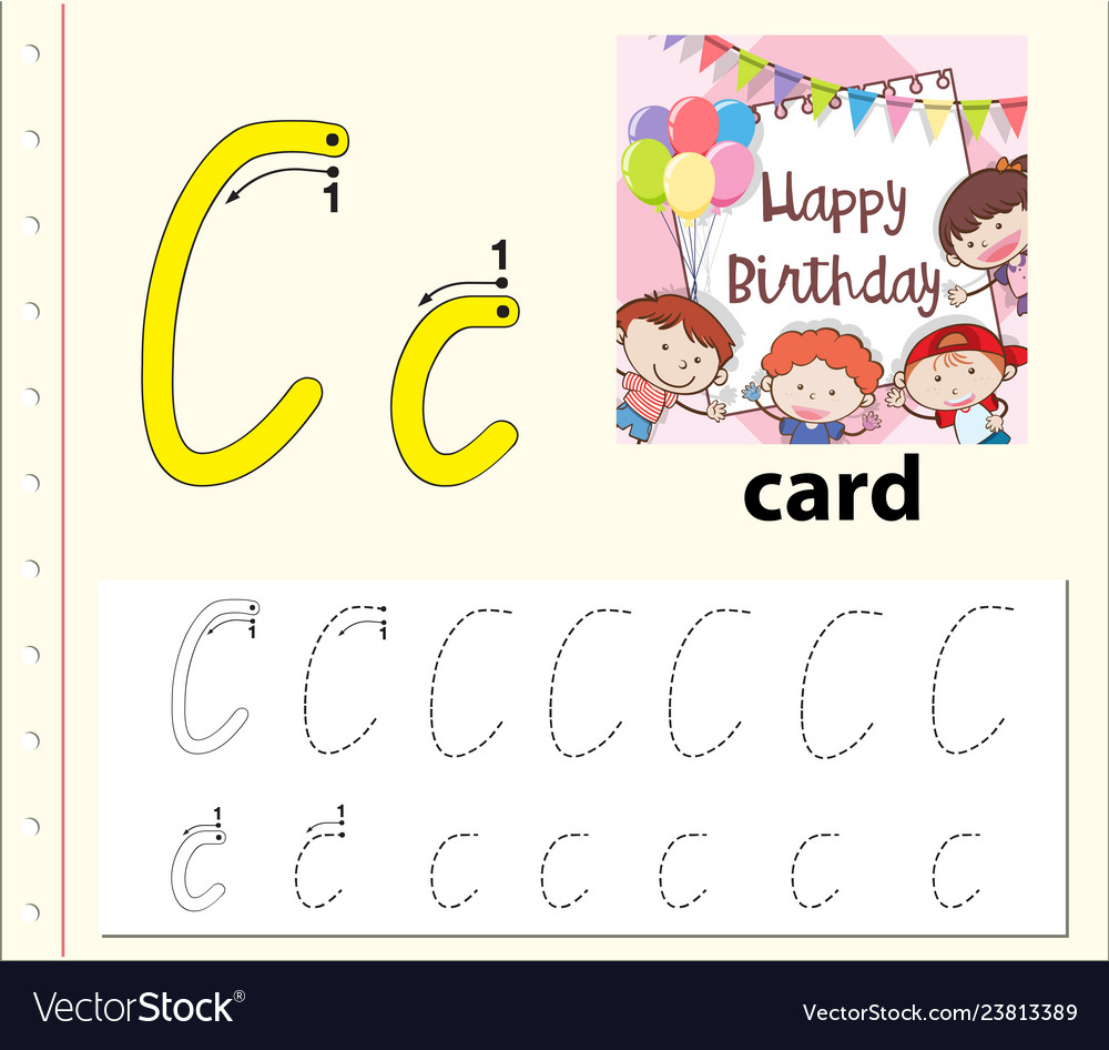 Letter C Tracing Alphabet Worksheets in Letter C Worksheets Pdf