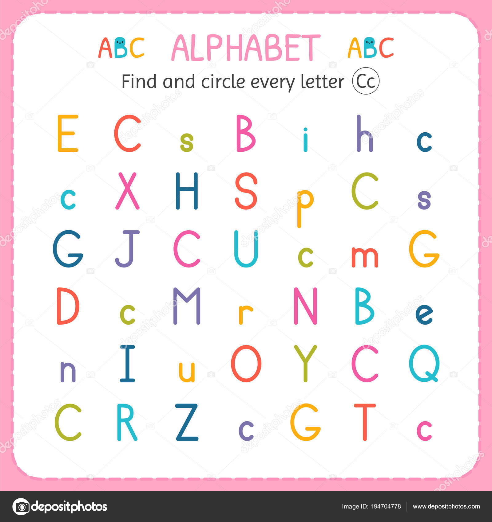 Letter C Worksheet Preschool | Find And Circle Every Letter within Letter C Worksheets For Toddlers