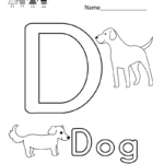 Letter D Coloring Worksheet For Kids In Preschool Or Regarding Letter D Worksheets For Pre K