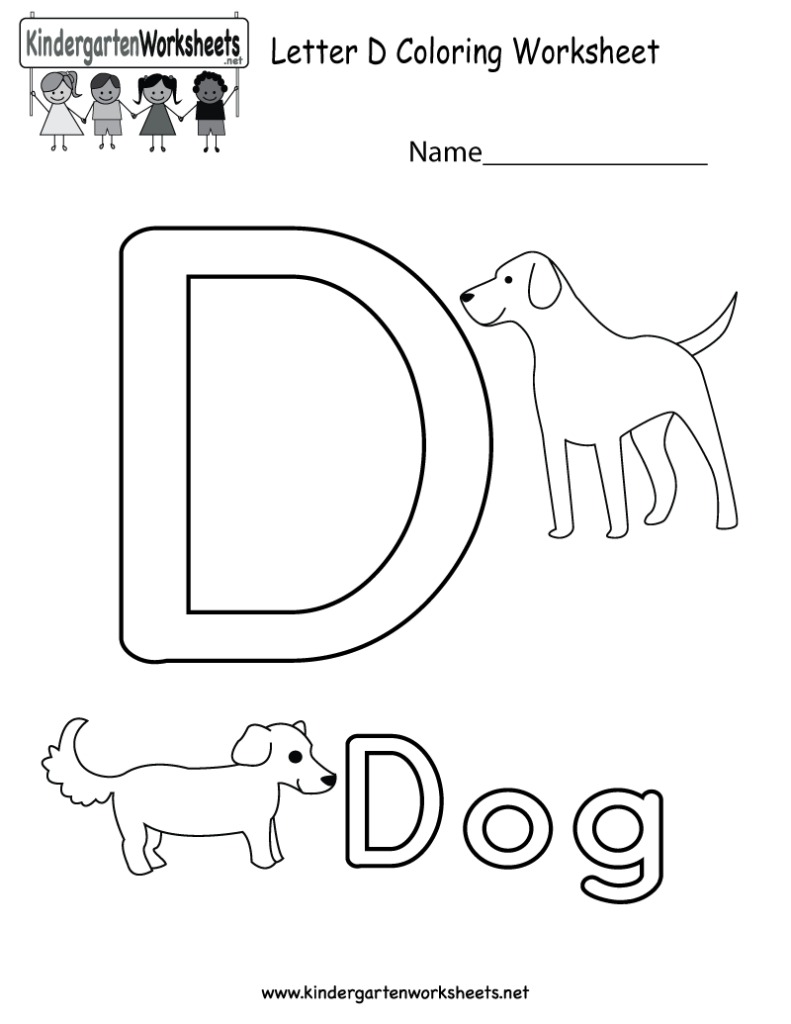 Letter D Coloring Worksheet For Kids In Preschool Or Regarding Letter D Worksheets For Pre K