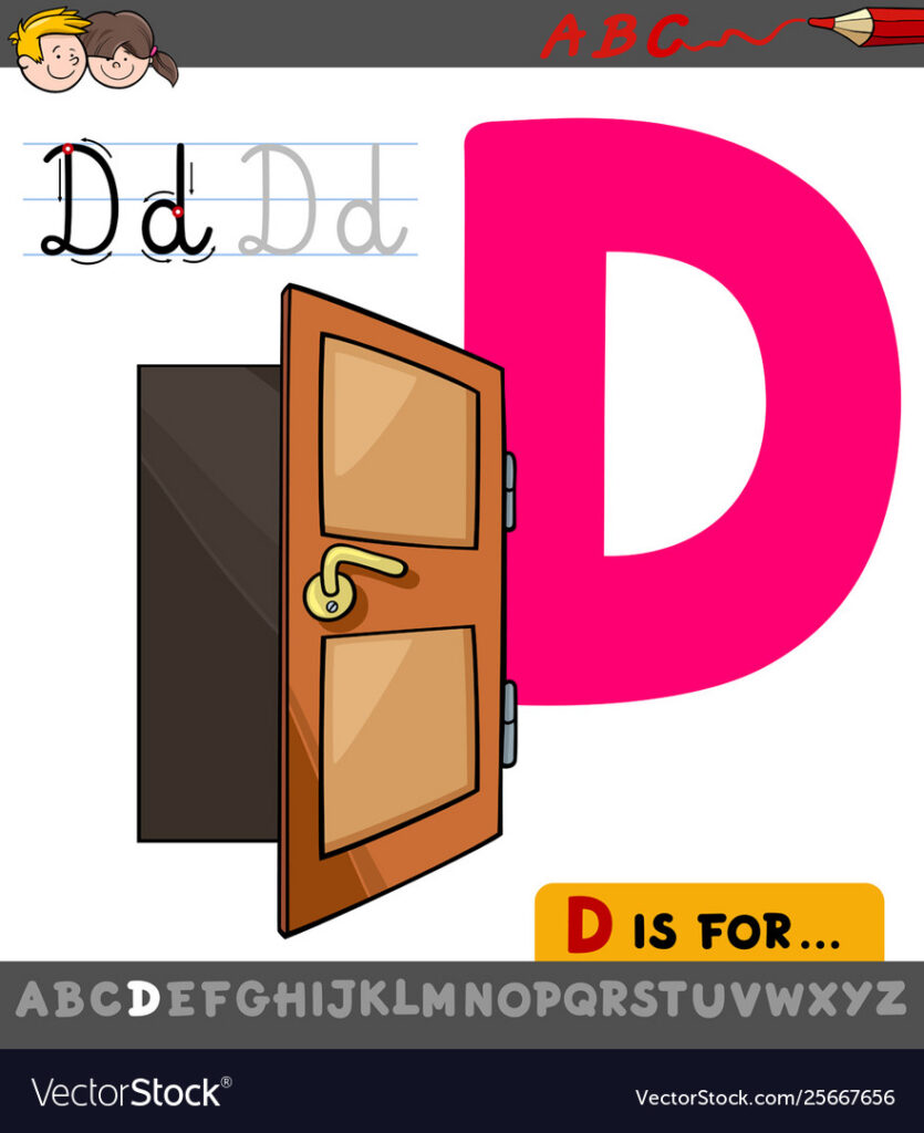 Letter D Worksheet With Cartoon Door Regarding Letter D Worksheets Free