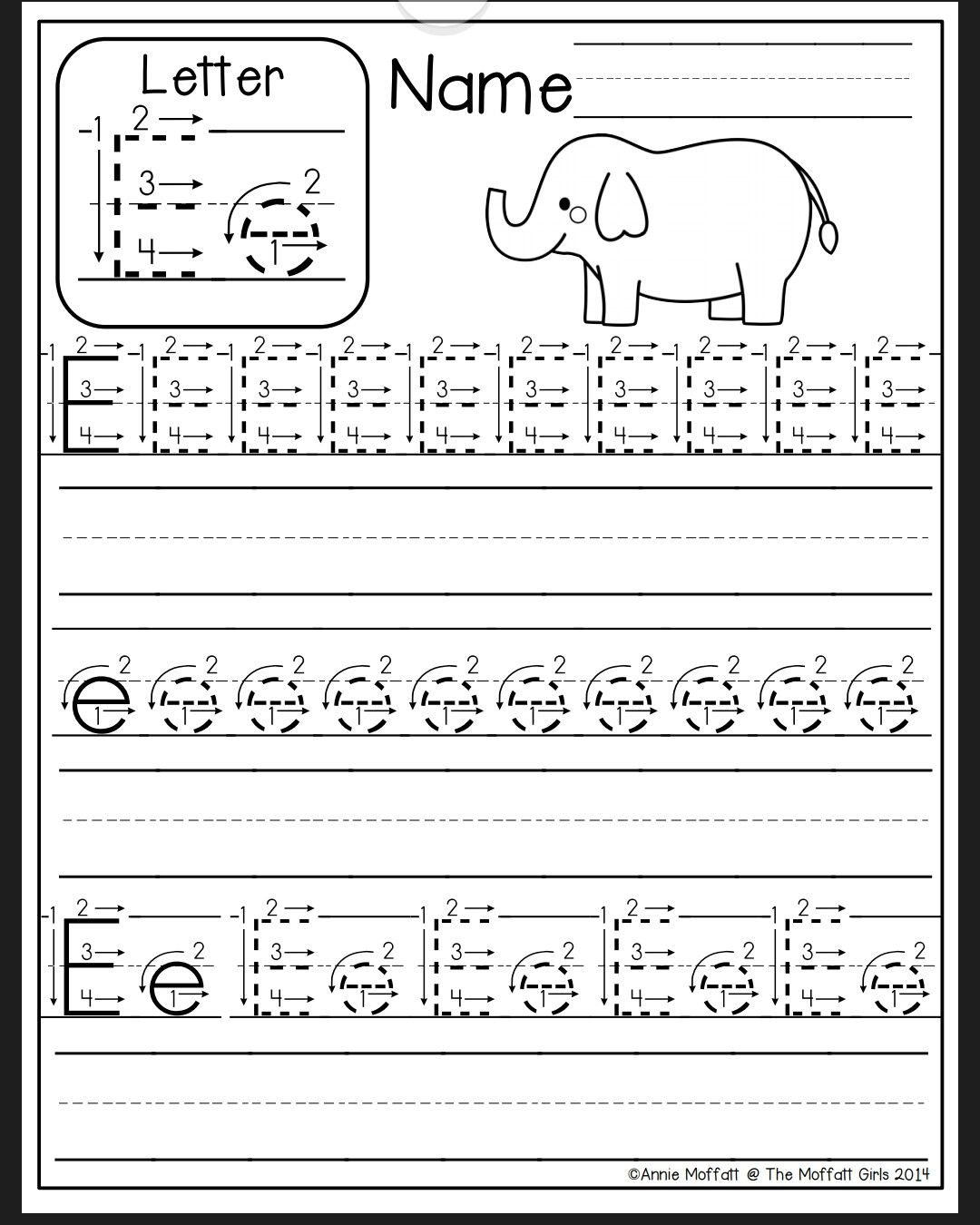 Letter E Worksheet | Preschool Writing, Preschool Worksheets in Alphabet Homework Worksheets