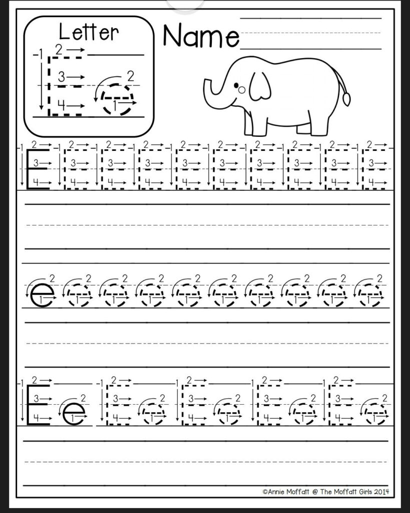 Letter E Worksheet | Preschool Writing, Preschool Worksheets Throughout Alphabet Tracing Worksheets E