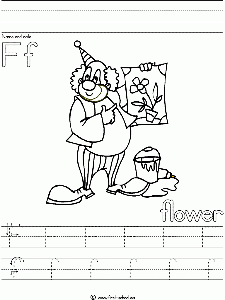 Letter F Flower Lesson Plan Printable Activities: Poster throughout Letter F Worksheets For 1St Grade