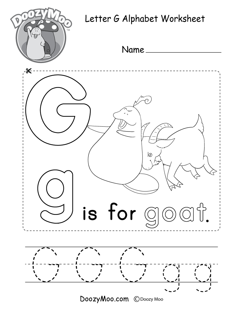 Letter G Alphabet Activity Worksheet - Doozy Moo inside Preschool Alphabet I Worksheets