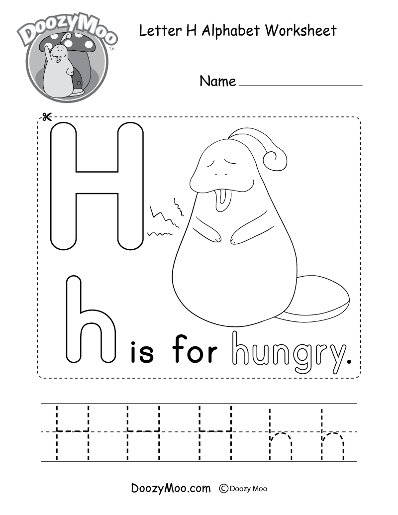 Letter H Alphabet Activity Worksheet - Doozy Moo for H Letter Worksheets