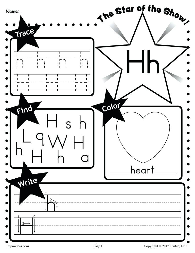 Letter H Coloring Worksheets – Giftedpaper.co within Letter H Worksheets Free