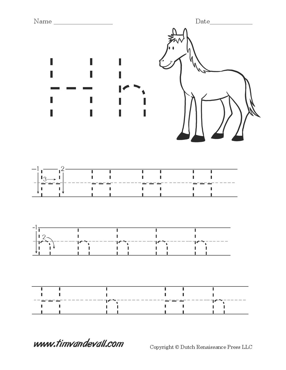 Letter H Worksheets throughout Letter H Worksheets For First Grade