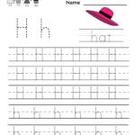 Letter H Writing Practice Worksheet   Free Kindergarten Throughout Letter H Worksheets Free Printables