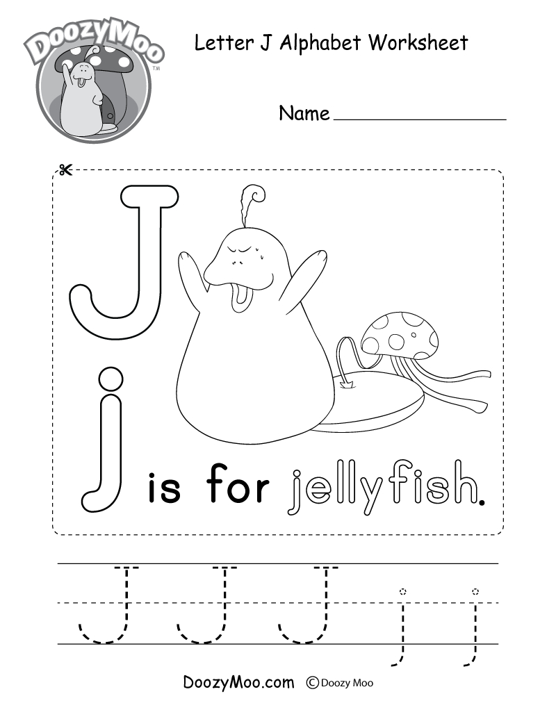 Letter J Alphabet Activity Worksheet - Doozy Moo in J Letter Worksheets