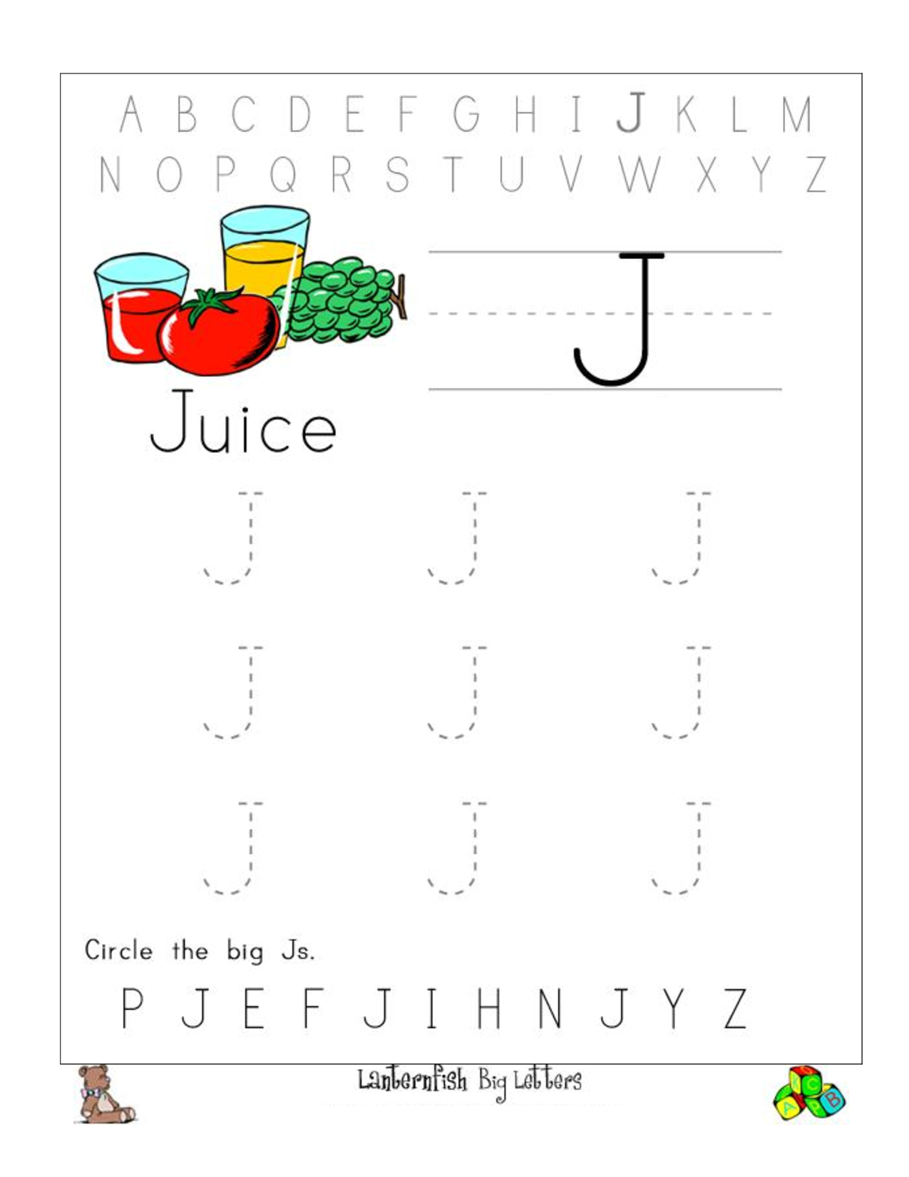 Letter J Worksheets Sb440. Letter J Writing Worksheet Big intended for Letter J Worksheets Sparklebox