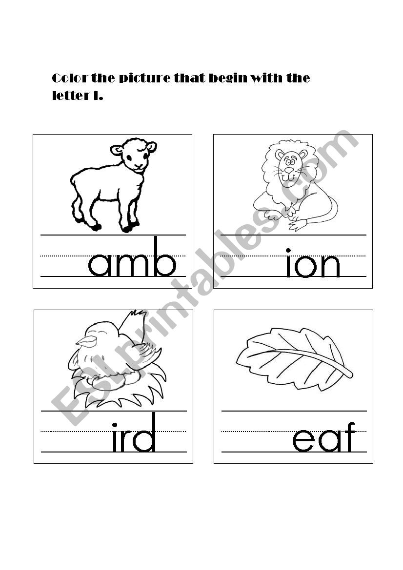 Letter Ll - Esl Worksheetmissyuranis intended for Letter Ll Worksheets