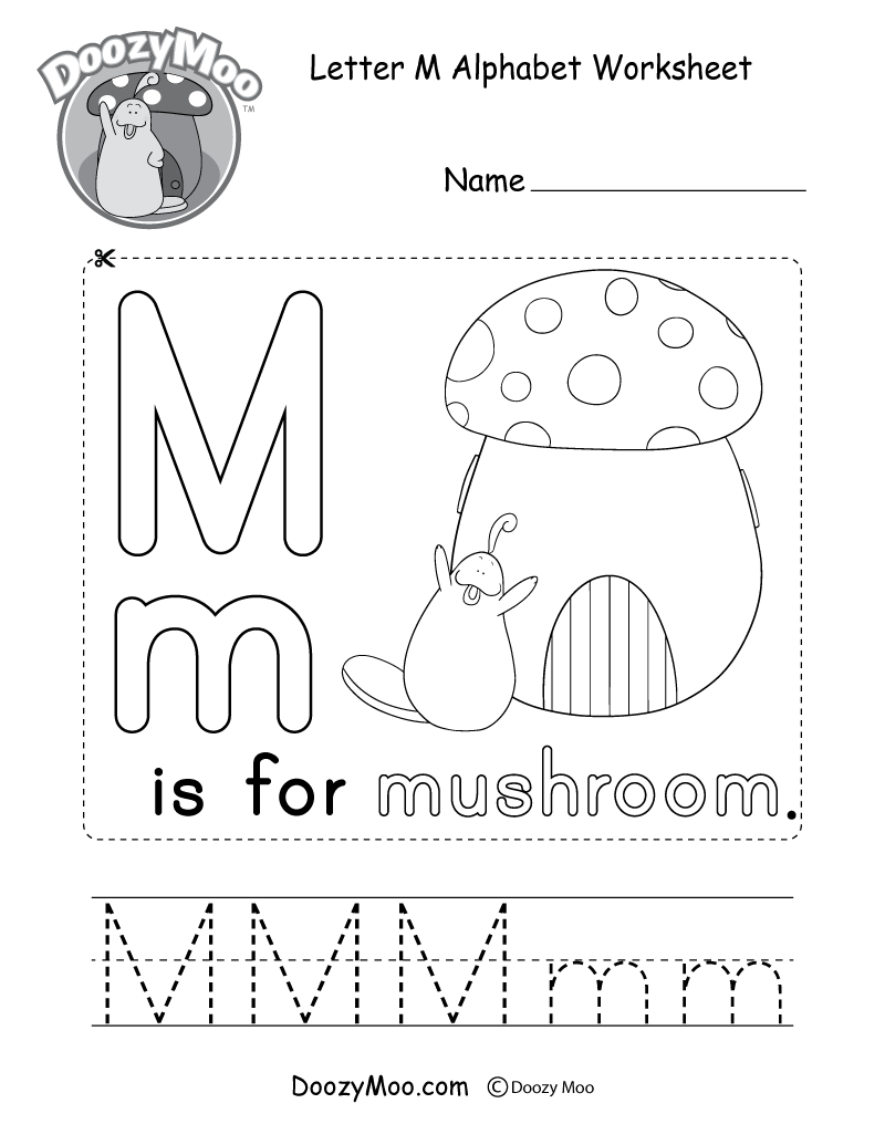 Letter M Alphabet Activity Worksheet - Doozy Moo regarding Letter M Worksheets For Kinder