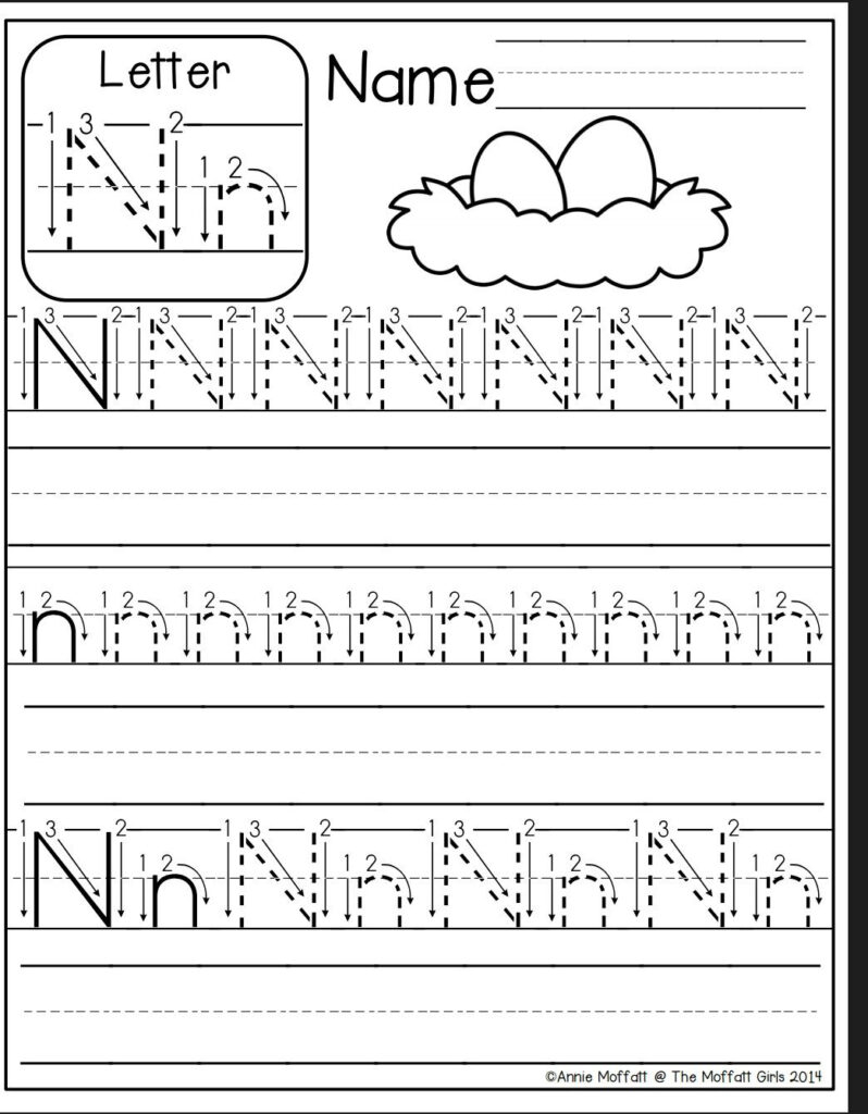 Letter N Worksheet | Letter N Worksheet, Preschool Writing Regarding Letter N Worksheets For Kindergarten