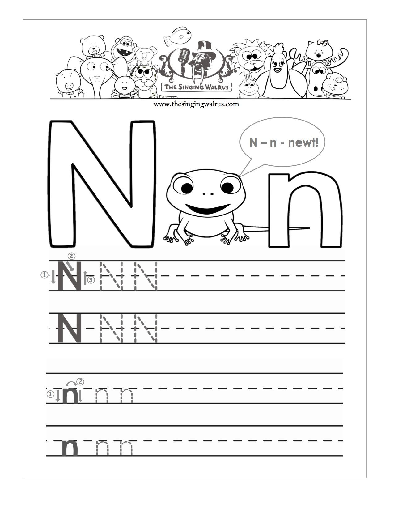 Letter N Worksheets For Kindergarten Letter N Worksheets with Letter N Worksheets Prek