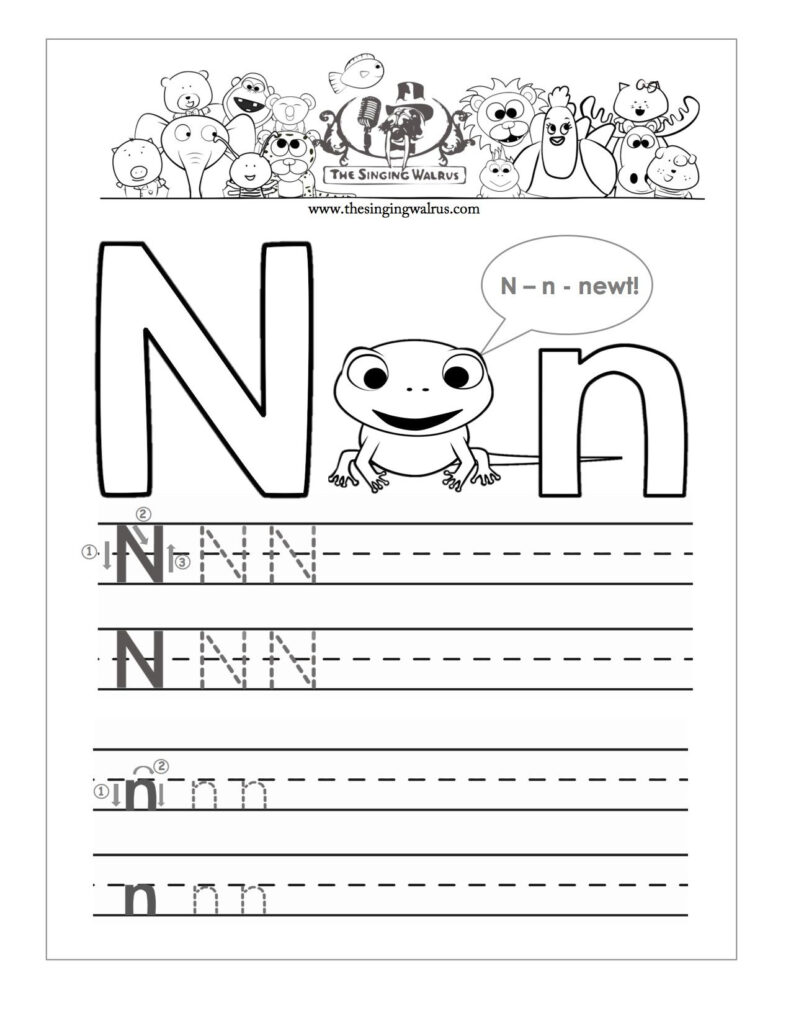 Letter N Worksheets For Kindergarten Letter N Worksheets With Regard To Letter N Worksheets For Pre K