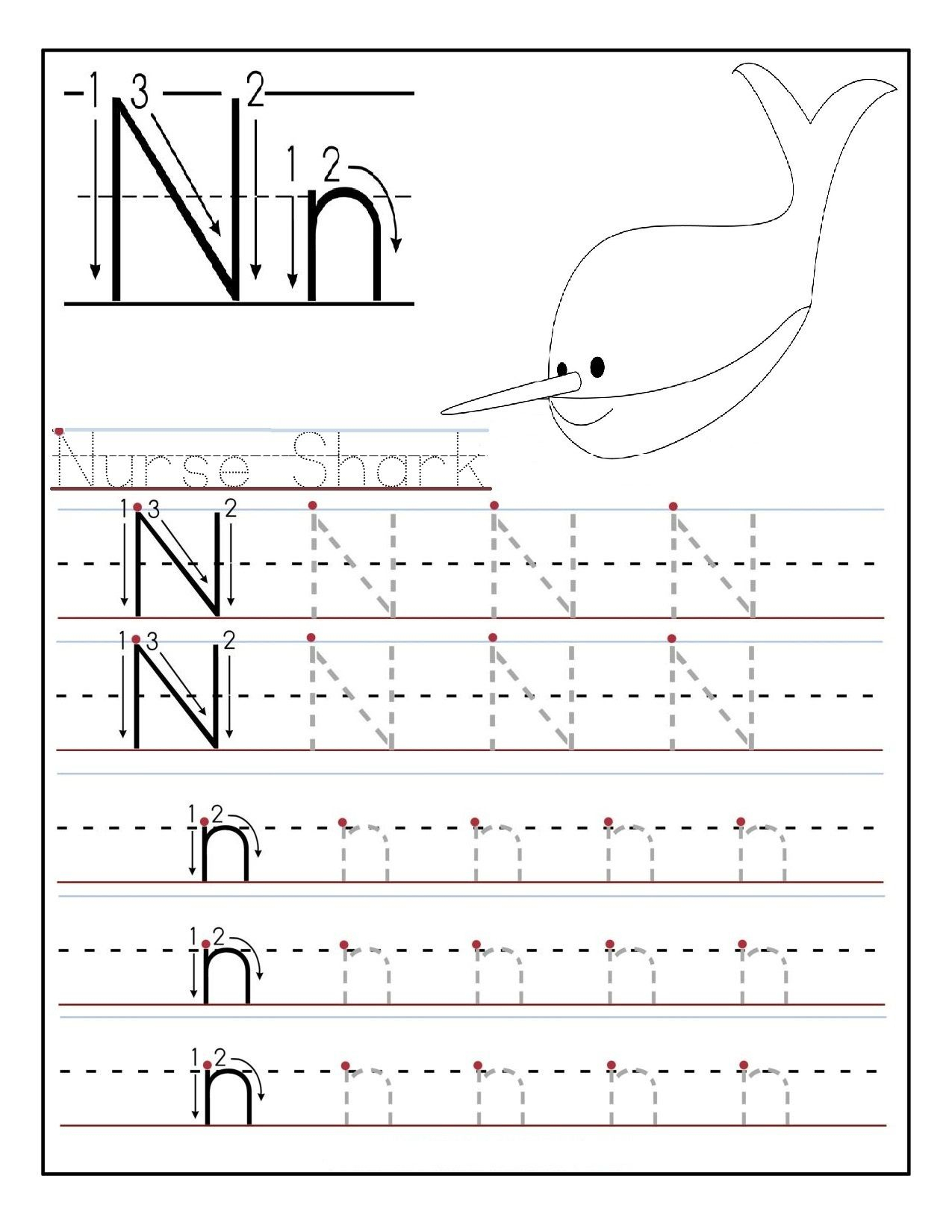 Letter N Worksheets For Preschool And Kindergarten inside Letter N Worksheets Printable