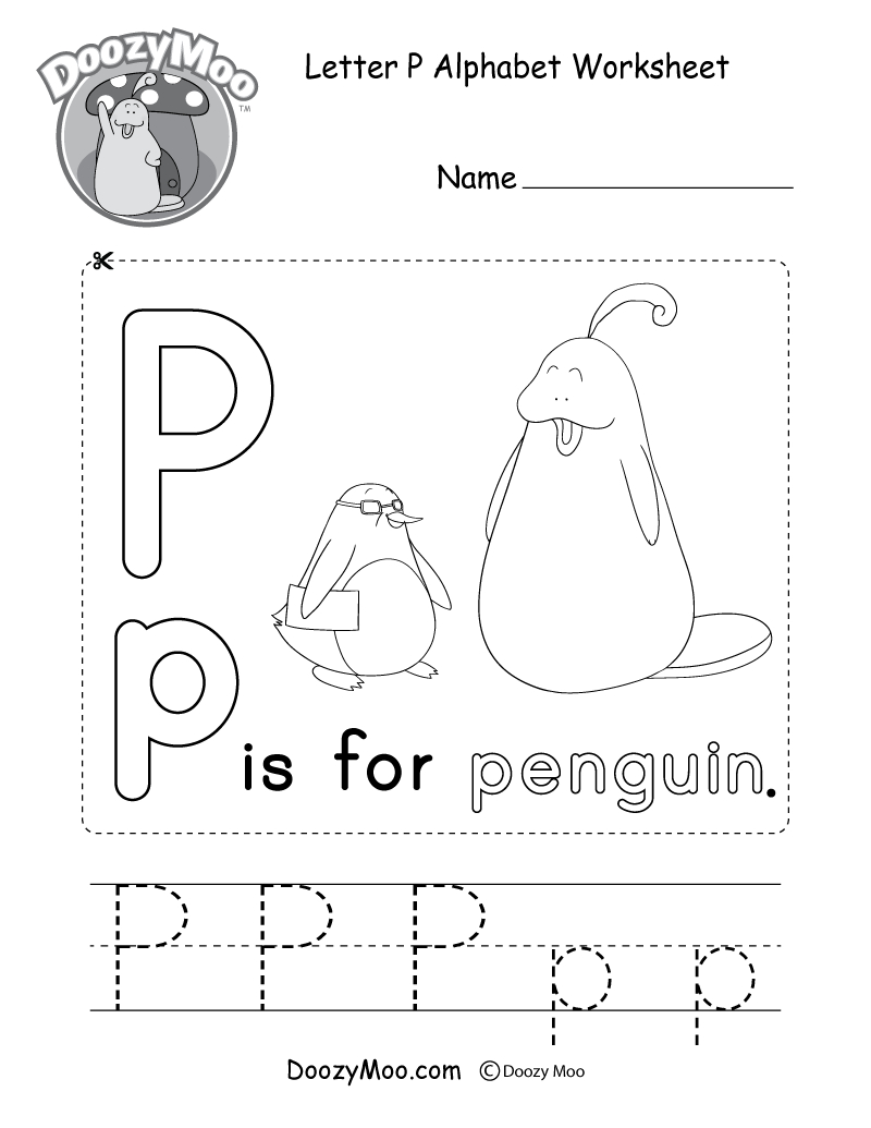Letter P Alphabet Activity Worksheet - Doozy Moo throughout Letter P Alphabet Worksheets