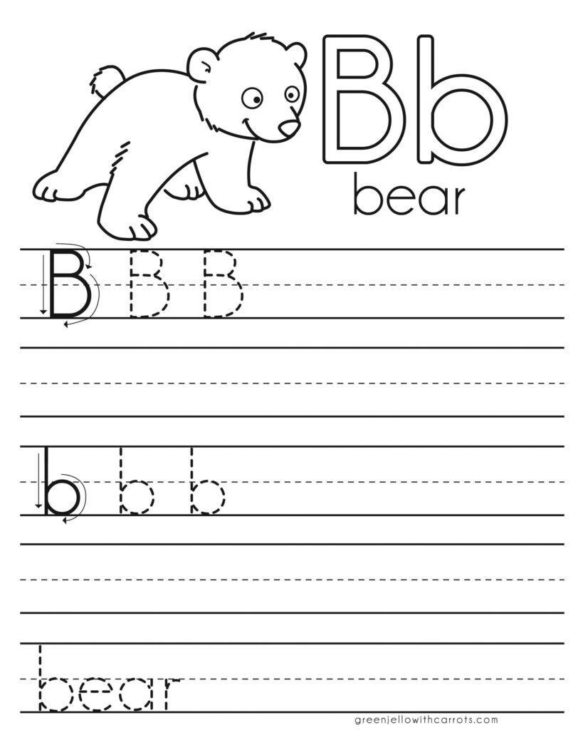 Letter Practice: B Worksheets | Writing Practice Worksheets In Letter B Worksheets For First Grade