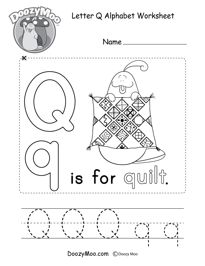 Letter Q Alphabet Activity Worksheet - Doozy Moo for Letter I Alphabet Worksheets