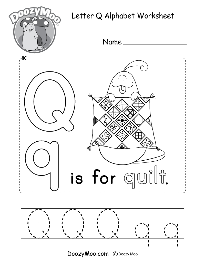 Letter Q Alphabet Activity Worksheet - Doozy Moo inside Alphabet Activity Worksheets