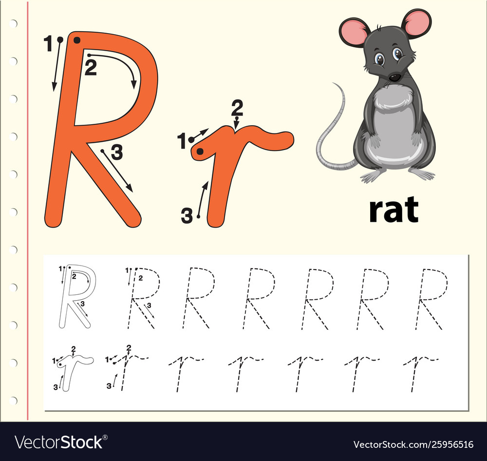 Letter R Tracing Alphabet Worksheets regarding Letter R Worksheets Pdf