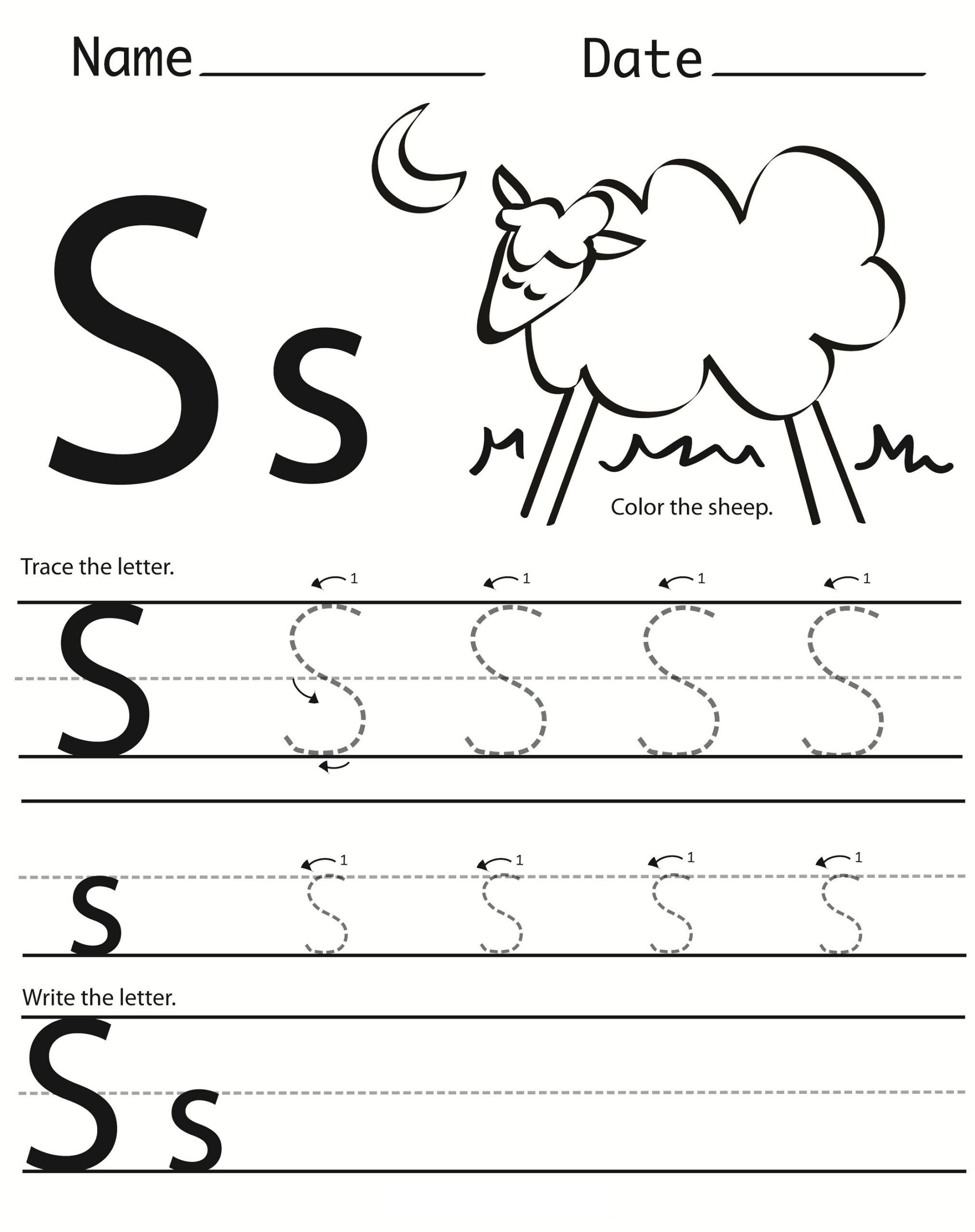 Letter S Worksheets Printable | Free Handwriting Worksheets intended for Letter S Worksheets Printable