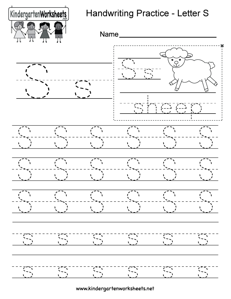 Letter S Writing Practice Worksheet - Free Kindergarten with regard to Letter S Worksheets For Kindergarten
