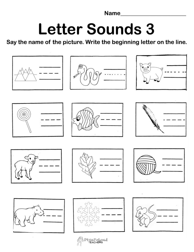 Letter Sounds (Free Worksheets!) | Squarehead Teachers Throughout Alphabet Worksheets 1St Grade