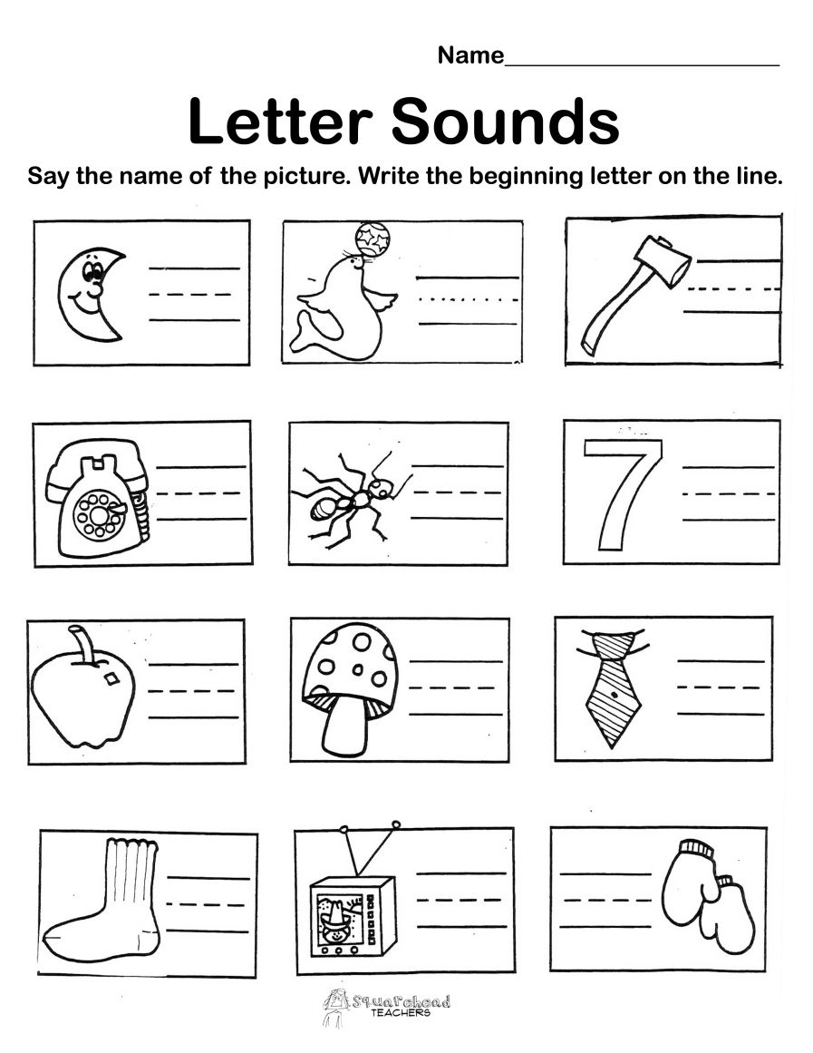 Letter Sounds Workshet 1 | Kindergarten Worksheets, Alphabet for Alphabet Worksheets Kindergarten Free