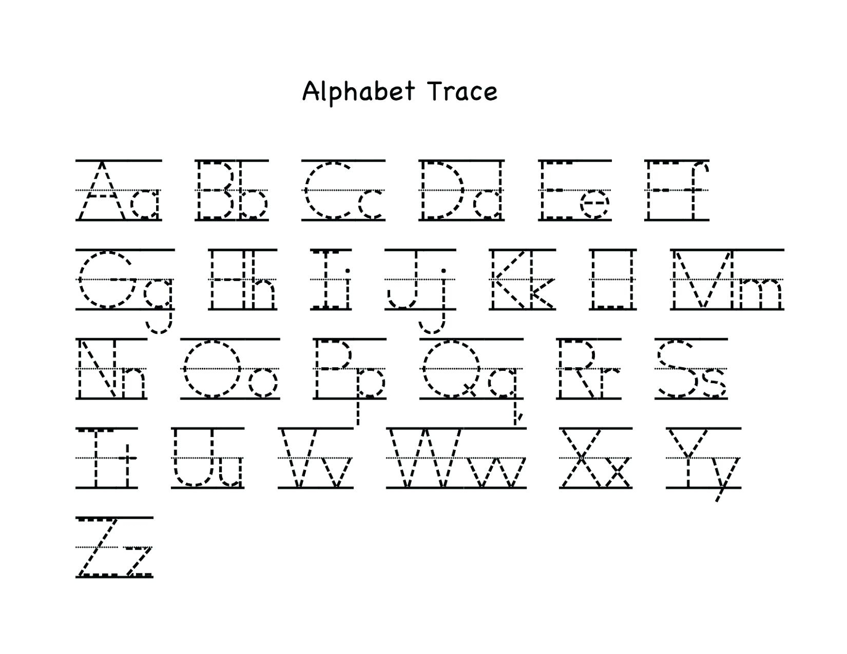 Letter Tracing Worksheets Uppercase And Lowercase Letters intended for Alphabet Tracing Worksheets For Kindergarten